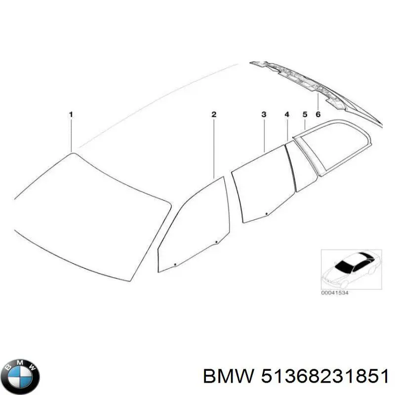  Стекло кузова (багажного отсека) левое BMW 3 