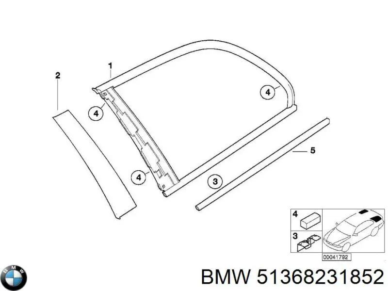 Стекло кузова (багажного отсека) правое 51368231852 BMW