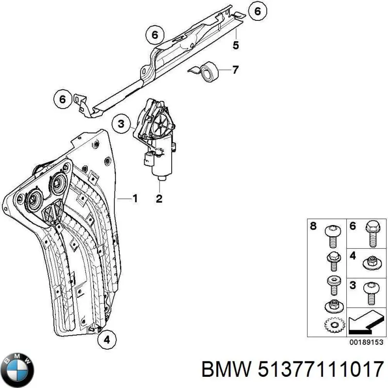 Стеклоподъемник задней левой двери BMW 51377111017 цена, от 593.70 USD