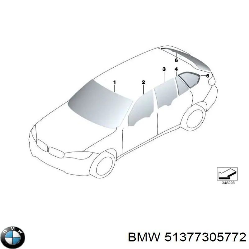 Стукло багажника, правое BMW 51377305772 цена, от 56.41 USD