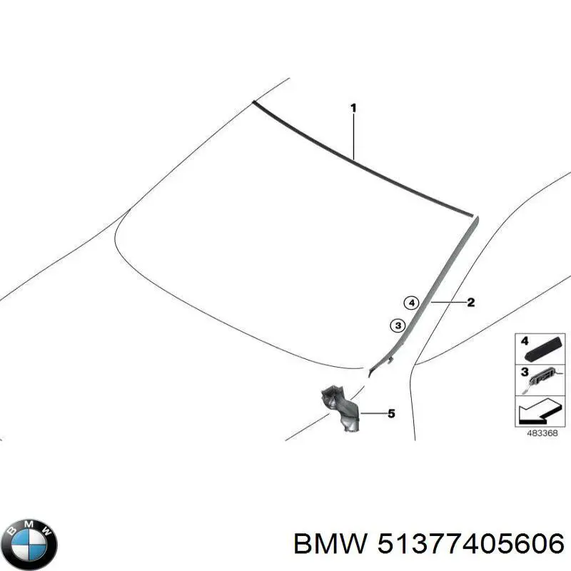 Стекло-форточка двери, задней, правой BMW 51377405606 цена, от 12.70 USD
