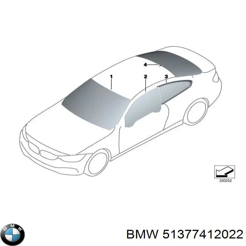 Купить 51377412022 BMW Стекло кузова (багажного отсека) правое