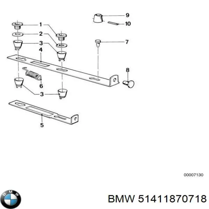 Cápsula (prendedor) de fixação de revestimento da porta para BMW 7 (E32)
