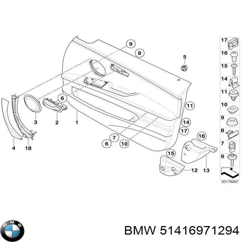 Купить 51416971294 BMW Облицовка внутренней ручки двери передней правой