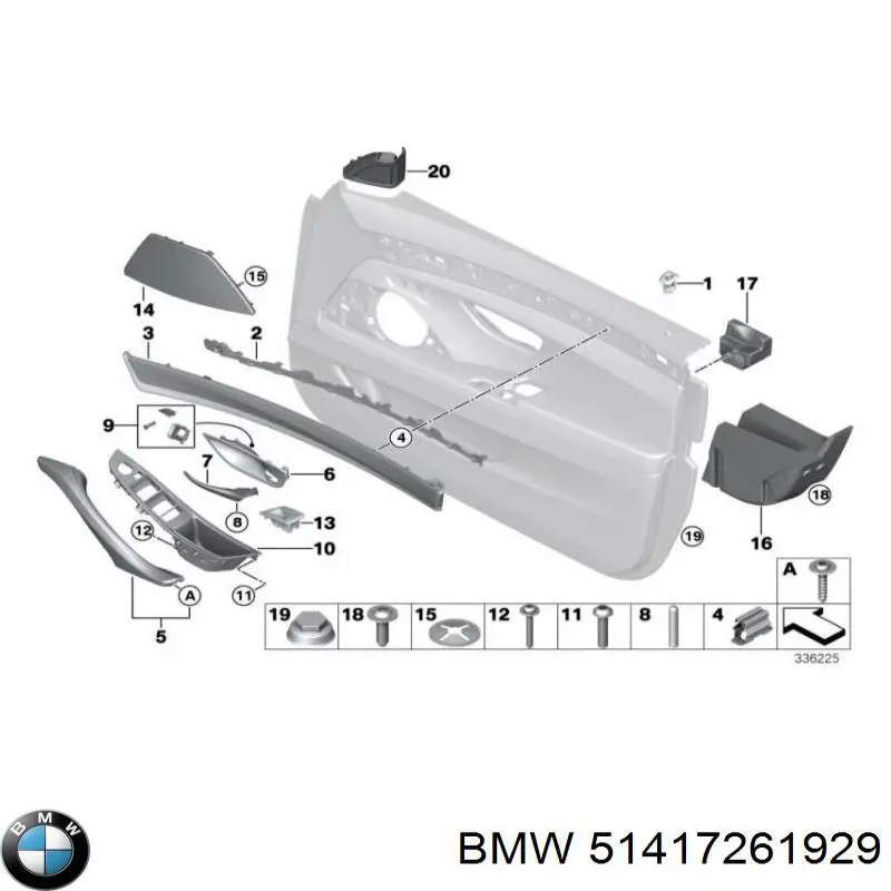 Панель (накладка) блока управления стеклоподъемником передняя левая на BMW 5 (F10) купить.