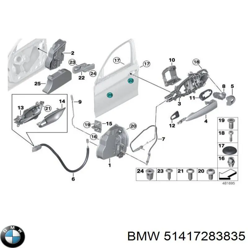 51417283835 BMW Накладка кнопки стекло подъемника переднего правого