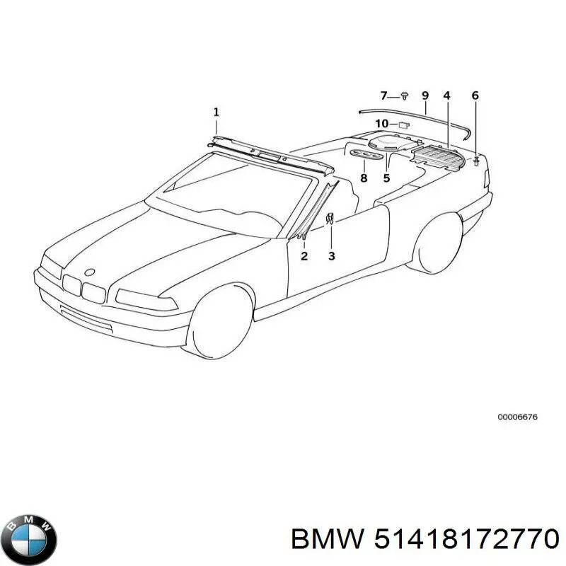 Клипса крепления накладок порогов 51418172770 BMW