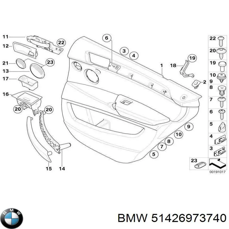 Накладка ручки двери 51426973740 BMW