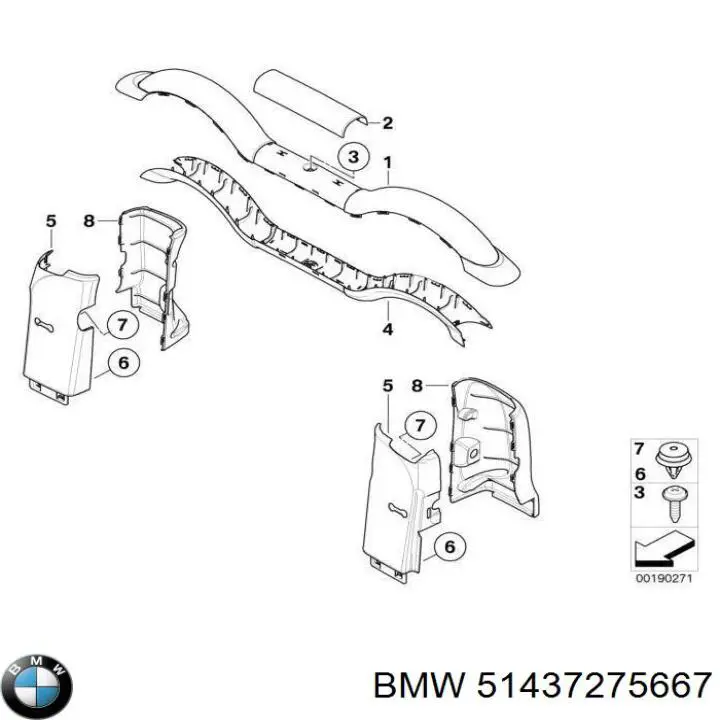 Обшивка стойки кузова внутренняя передняя левая BMW 7275667 цена, от 40.96 USD