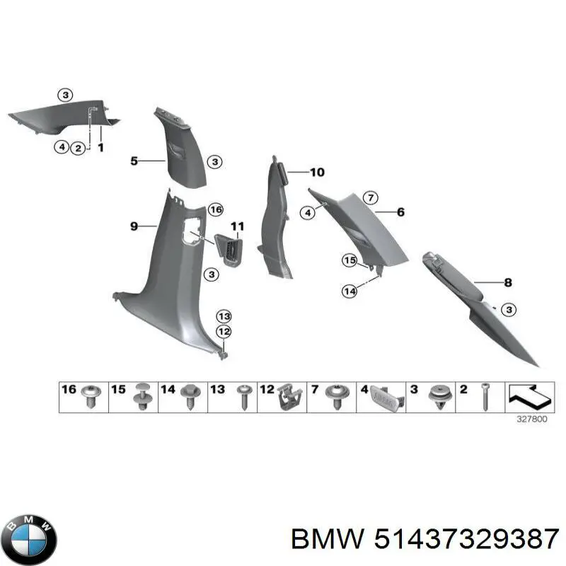 51437329387 BMW Обивки и кожухи для легковых. Механизм подъема кабины для грузовых