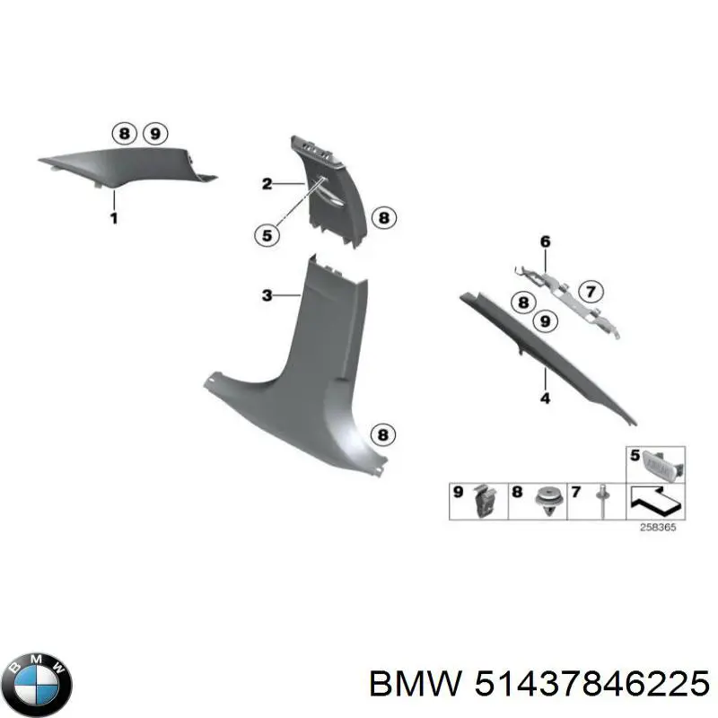 51437846225 BMW Обивки и кожухи для легковых. Механизм подъема кабины для грузовых