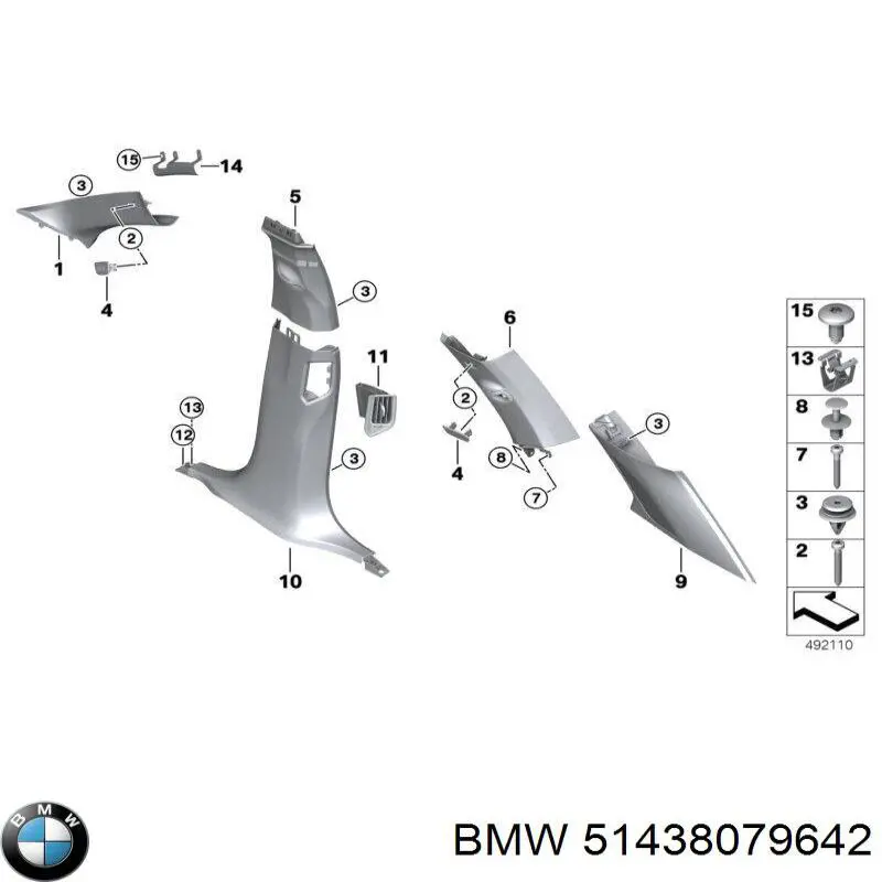 51435A0D9D4 BMW Обшивка стойки кузова внутренняя задняя правая