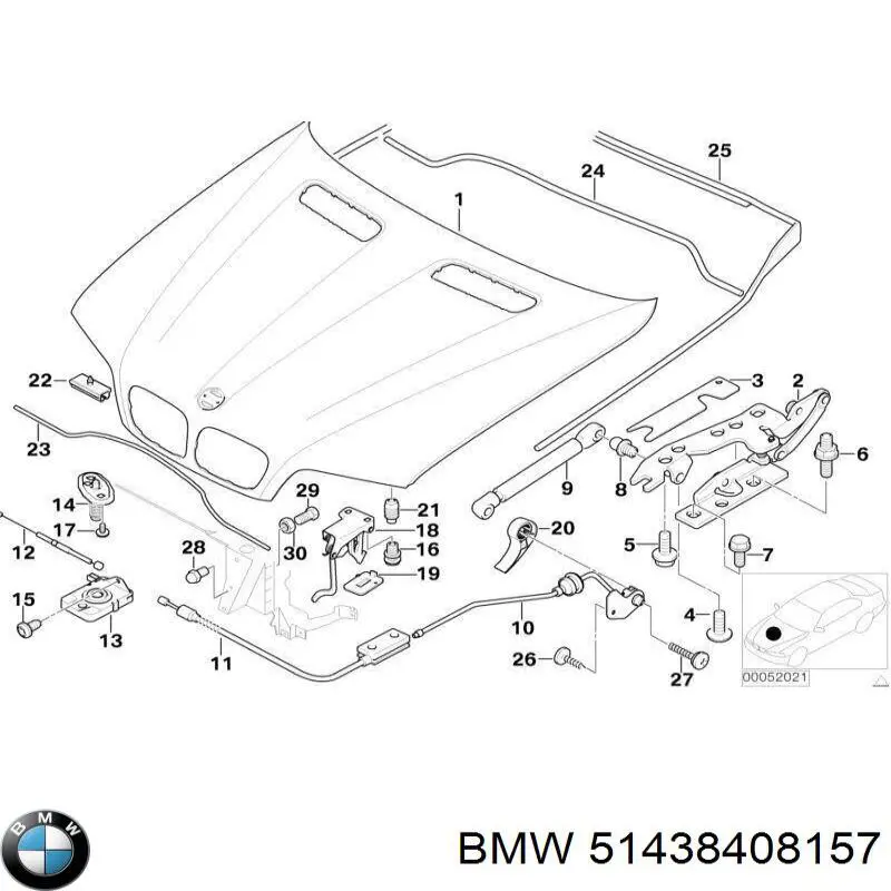  Ручка открывания капота BMW X5 