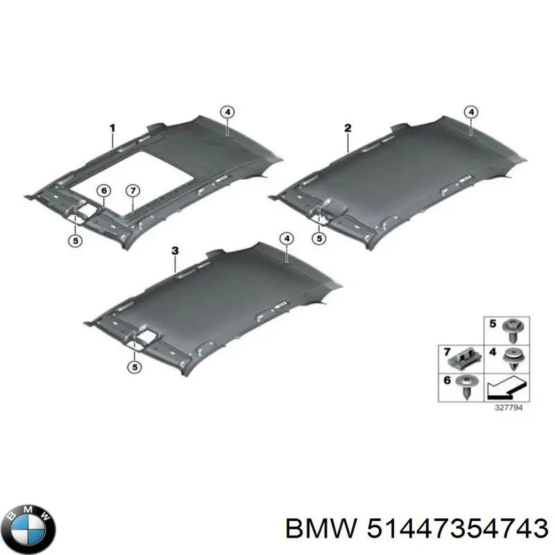 51447354743 BMW Обивка крыши внутренняя