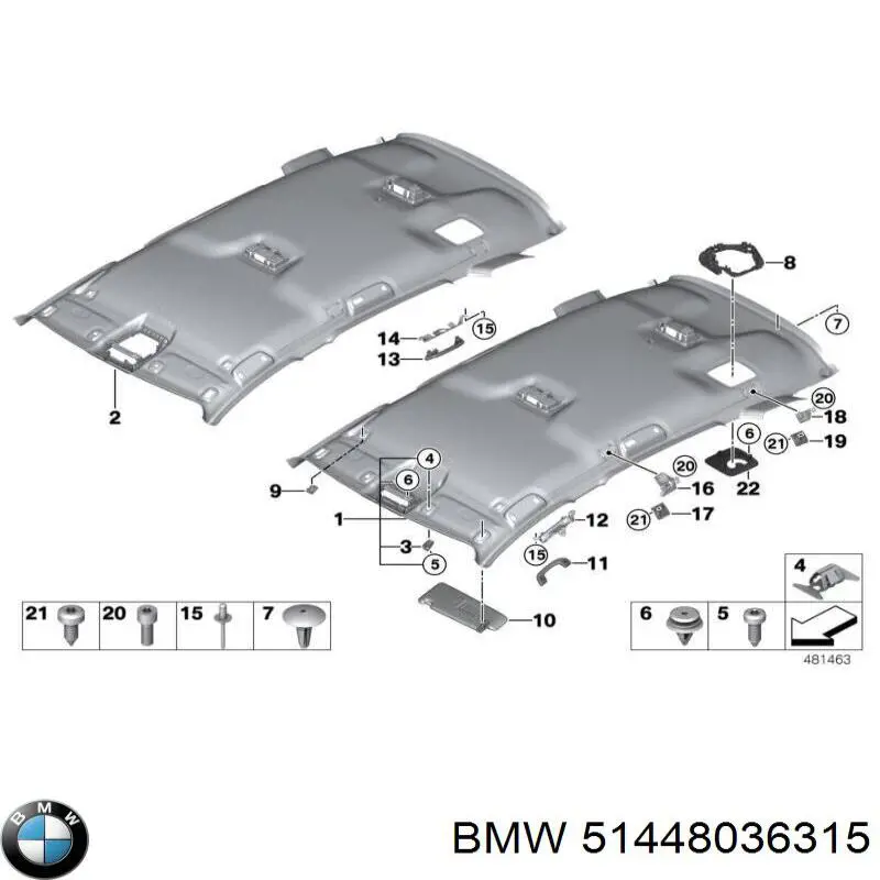 Пистон крепления решетки радиатора 51448036315 BMW