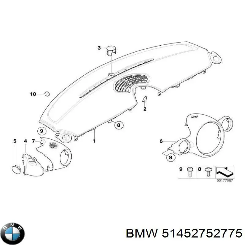Купить 51452752775 BMW Накладка рулевой колонки