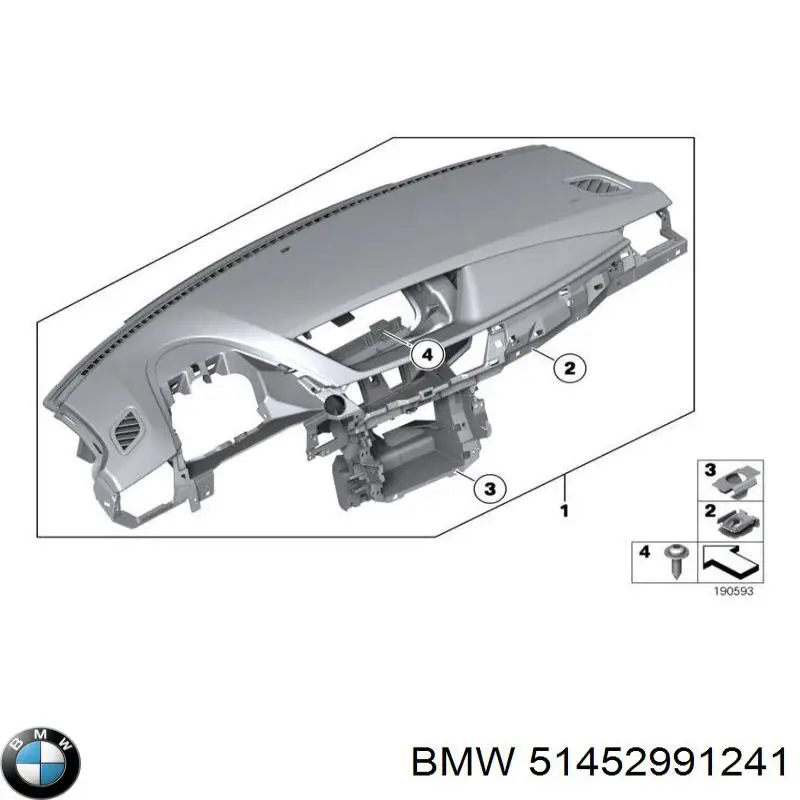 51452991241 BMW панель салона передняя "торпедо"