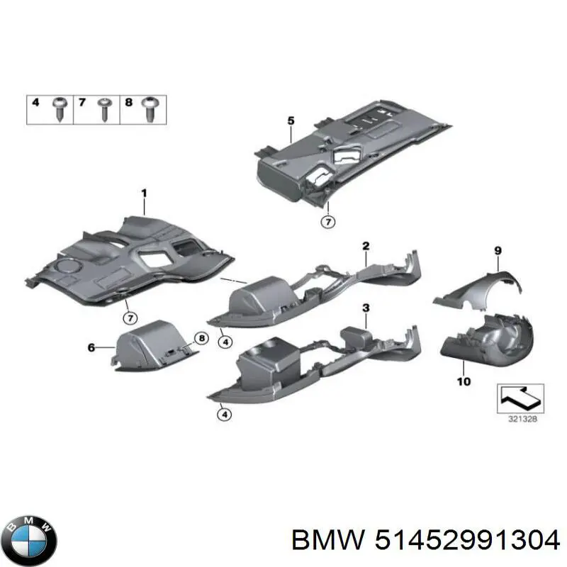 Защитный кожух рулевого механизма BMW 51452991304 цена, от 76.02 USD