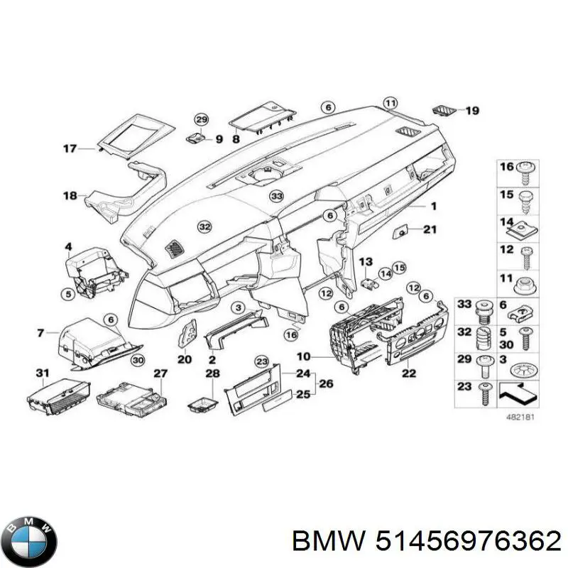 Молдинг бампера заднего 51456976362 BMW