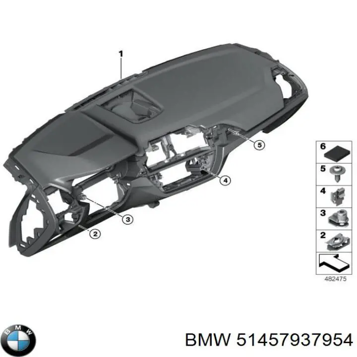 Панель салона передняя "торпедо" BMW 51457937954 цена, от 3221.91 USD