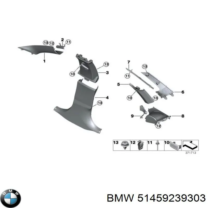 Купить 51459239303 BMW Крышка боковая панели "торпедо", левая