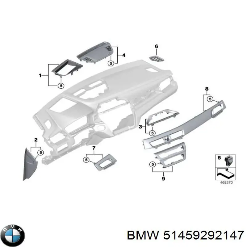 51459292147 BMW Крышка боковая панели "торпедо", левая