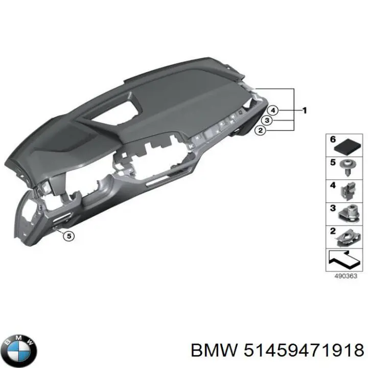 Панель салона передняя "торпедо" BMW 51459471918 цена, от 912.19 USD