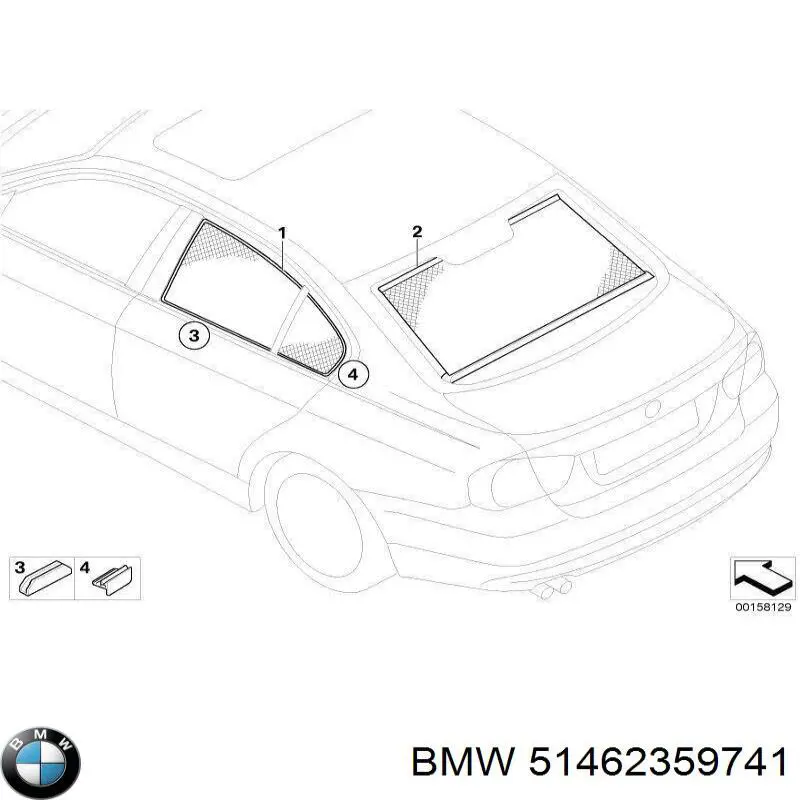 BMW Sonnenschutz Seitenscheibe, einteilig