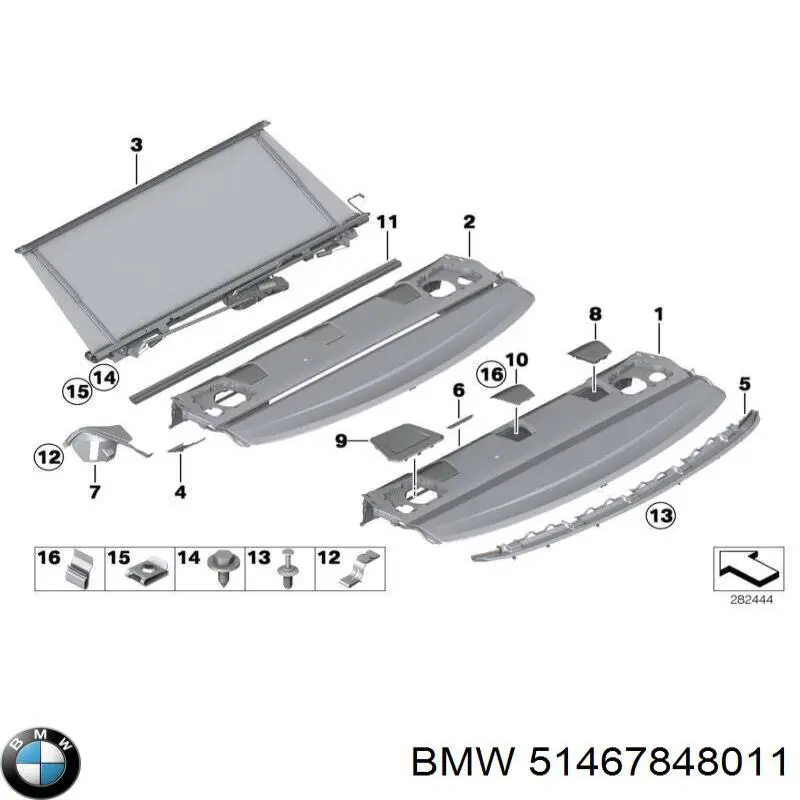 51467848011 BMW Полка салона, задняя (багажного отсека)