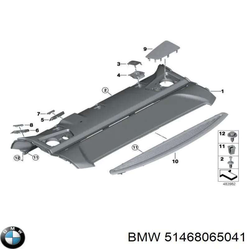 51468065041 BMW Полка салона, задняя (багажного отсека)