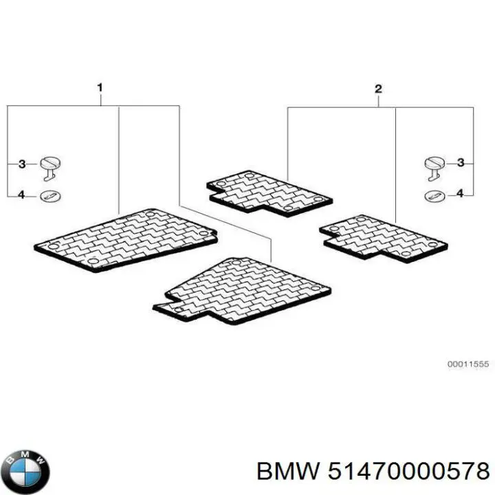 Коврики в салон передние BMW 51470000578 цена, от 70.54 USD