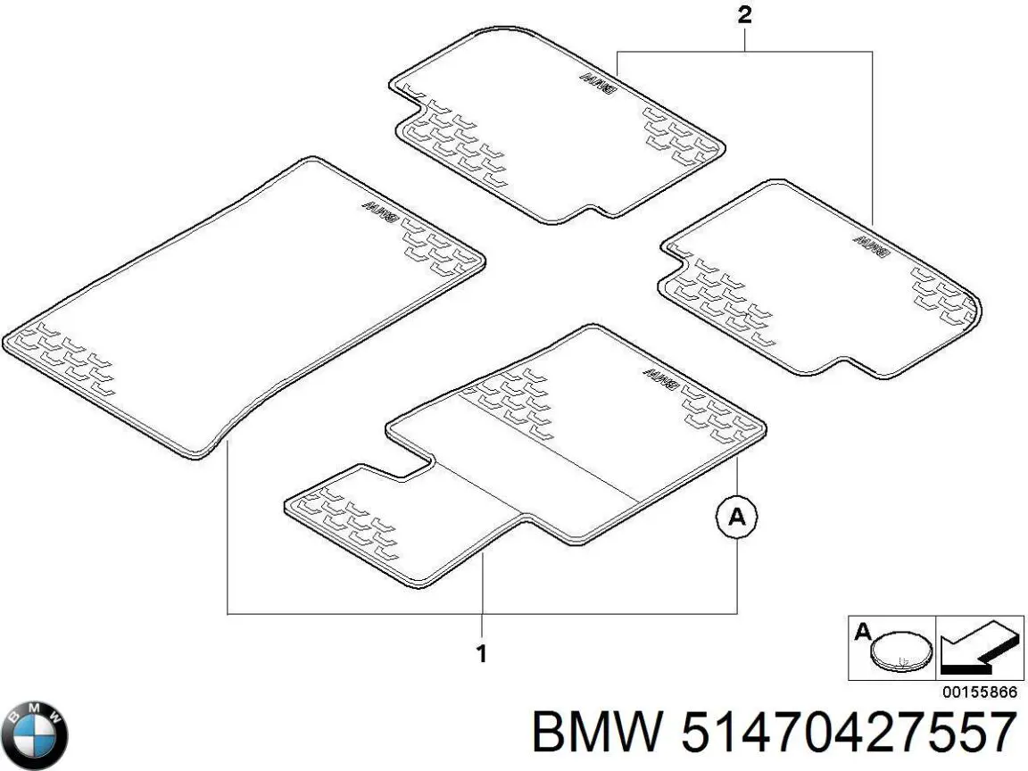 51470427557 BMW Коврик передний, комплект 2 шт.