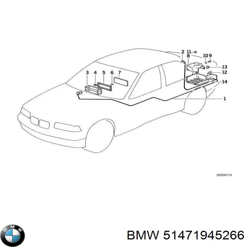 Пистон (клип) крепления подкрылка переднего крыла 51471945266 BMW