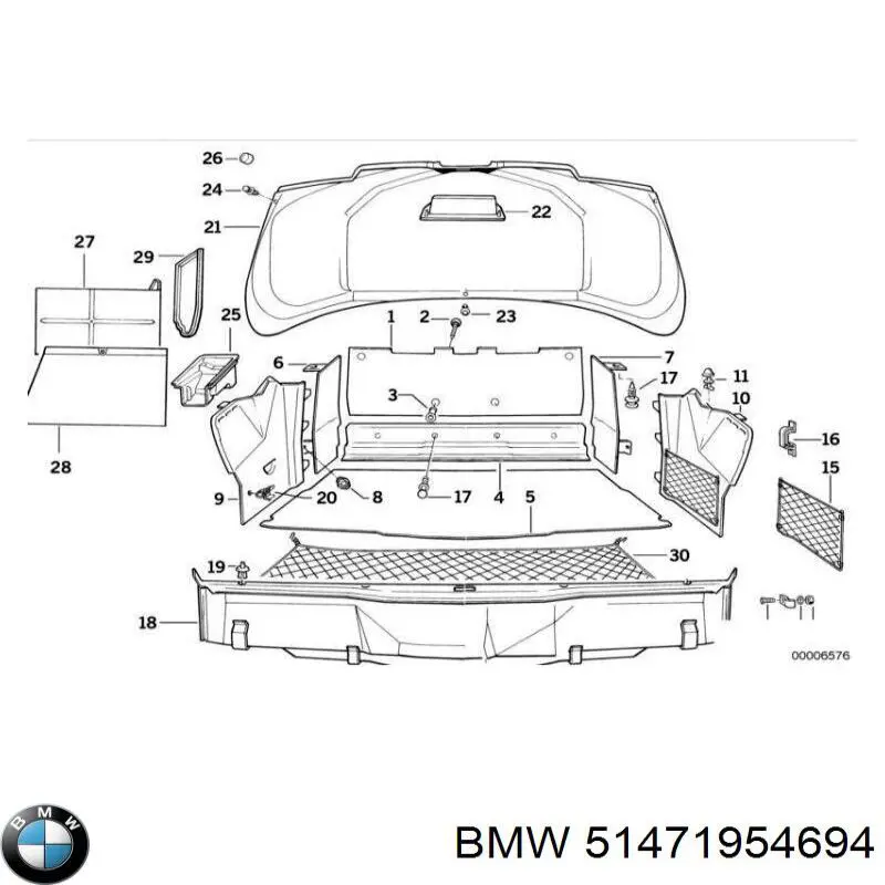 Пистон (клип) крепления подкрылка переднего крыла 51471954694 BMW