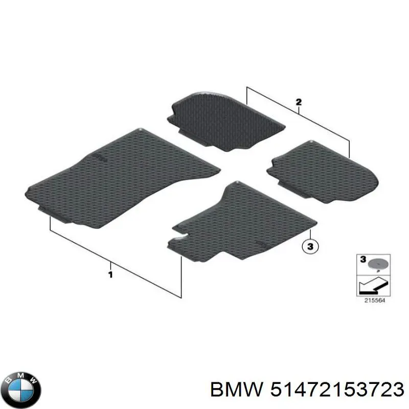 Коврик передний, комплект из 2 шт. BMW 51472153723