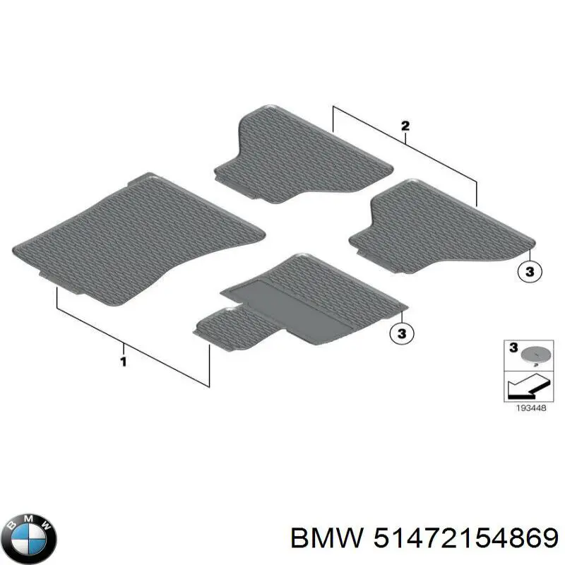 51472154869 BMW коврик передний, комплект из 2 шт.