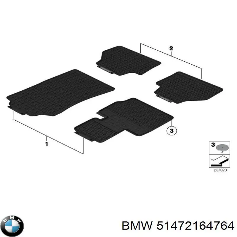 Коврик задний, комплект из 2 шт. на BMW X3 (F25) купить.