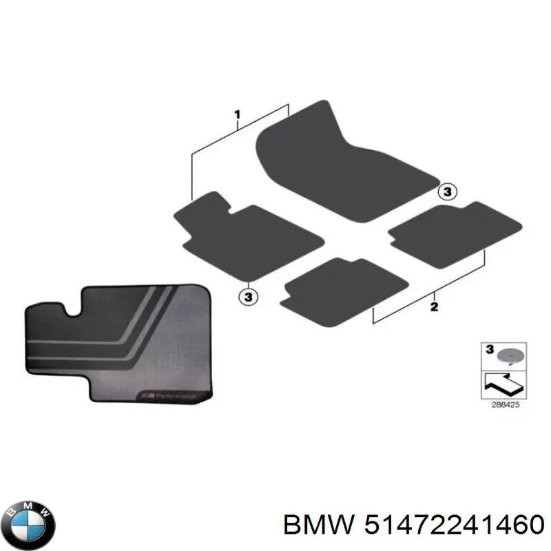 Резиновые коврики передние BMW 51472407299 цена, от 180.91 USD