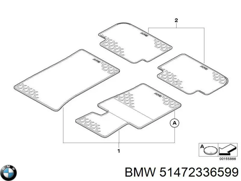 Задние коврики 51472336599 BMW