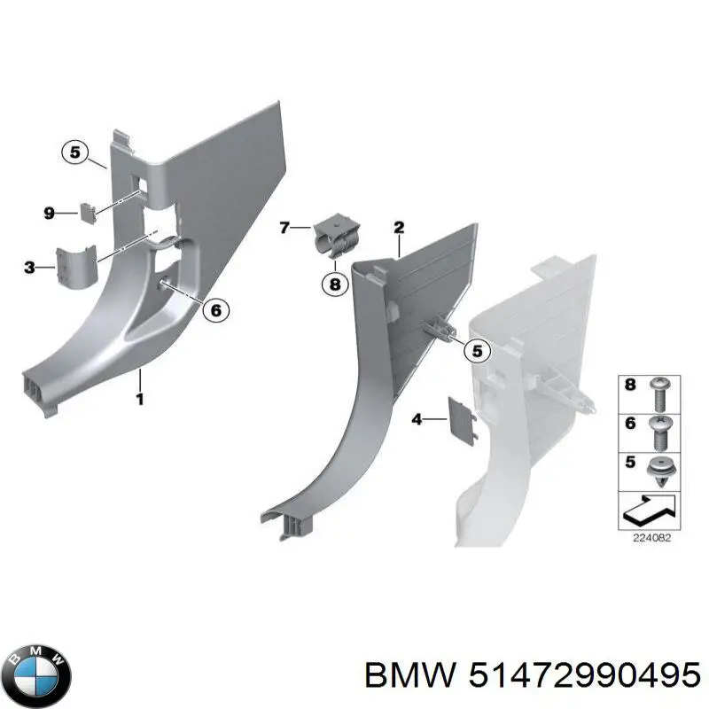51472990495 BMW Обивки и кожухи для легковых. Механизм подъема кабины для грузовых