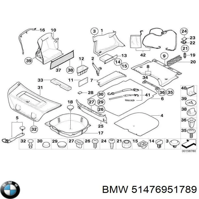 Пистон (клип) крепления подкрылка переднего крыла 51476951789 BMW