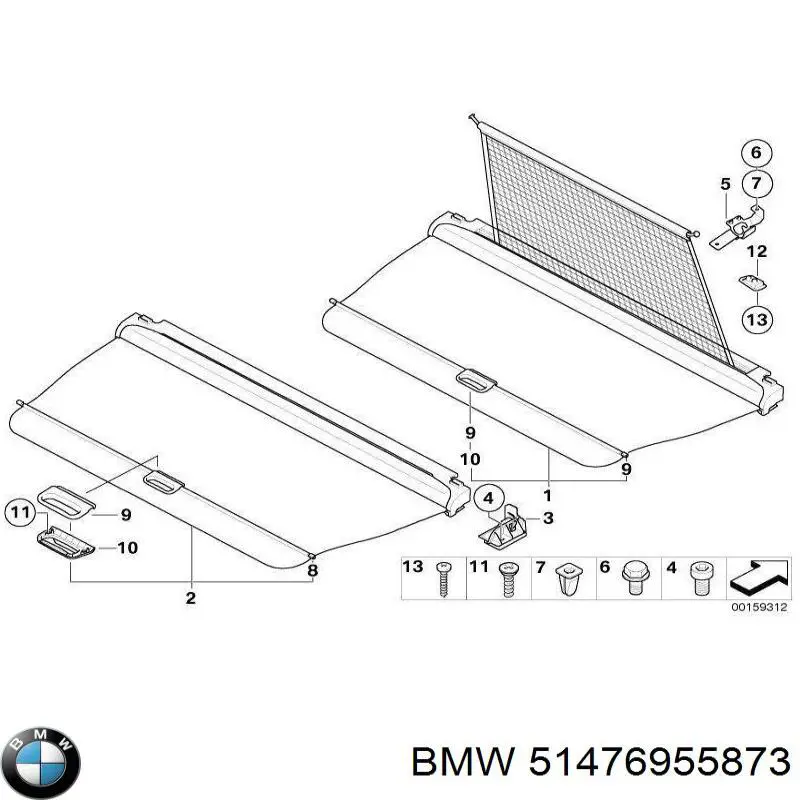 51476955873 BMW estore da seção de bagagem