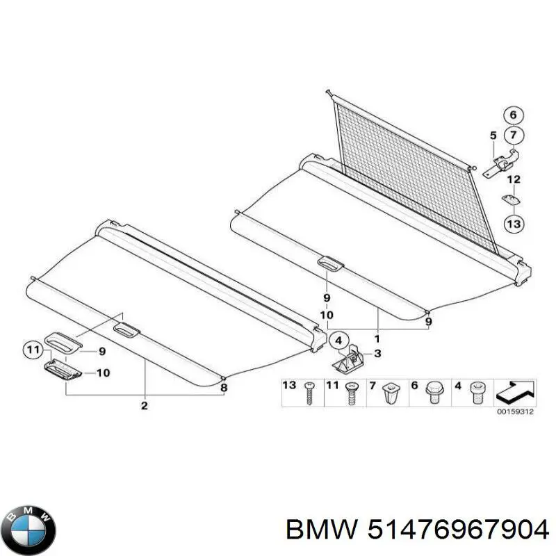 Шторка багажного отсека BMW 51476967904 цена, от 164.70 USD