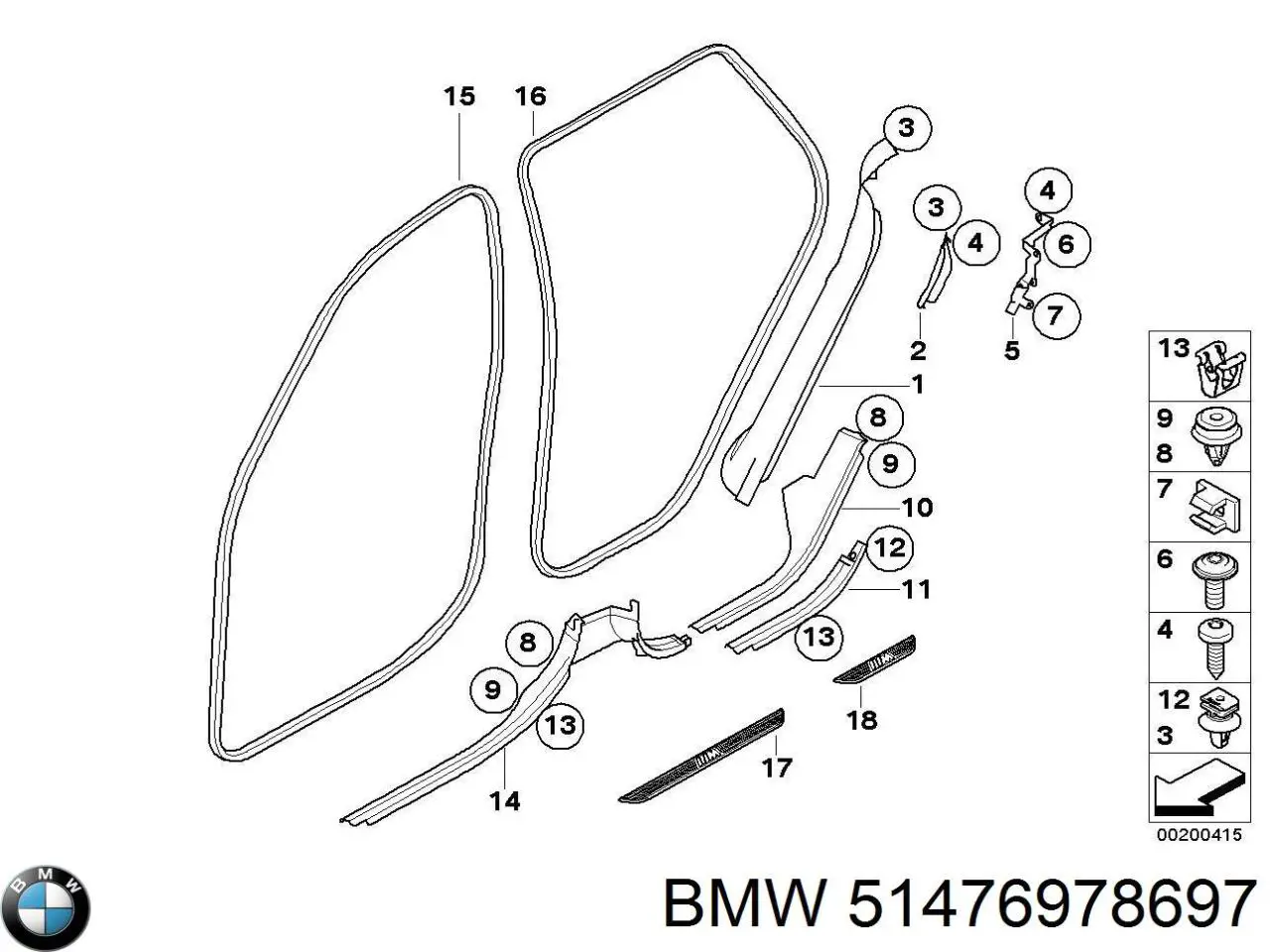 Ручка двери передней наружная BMW 51476978697 цена, от 12.70 USD