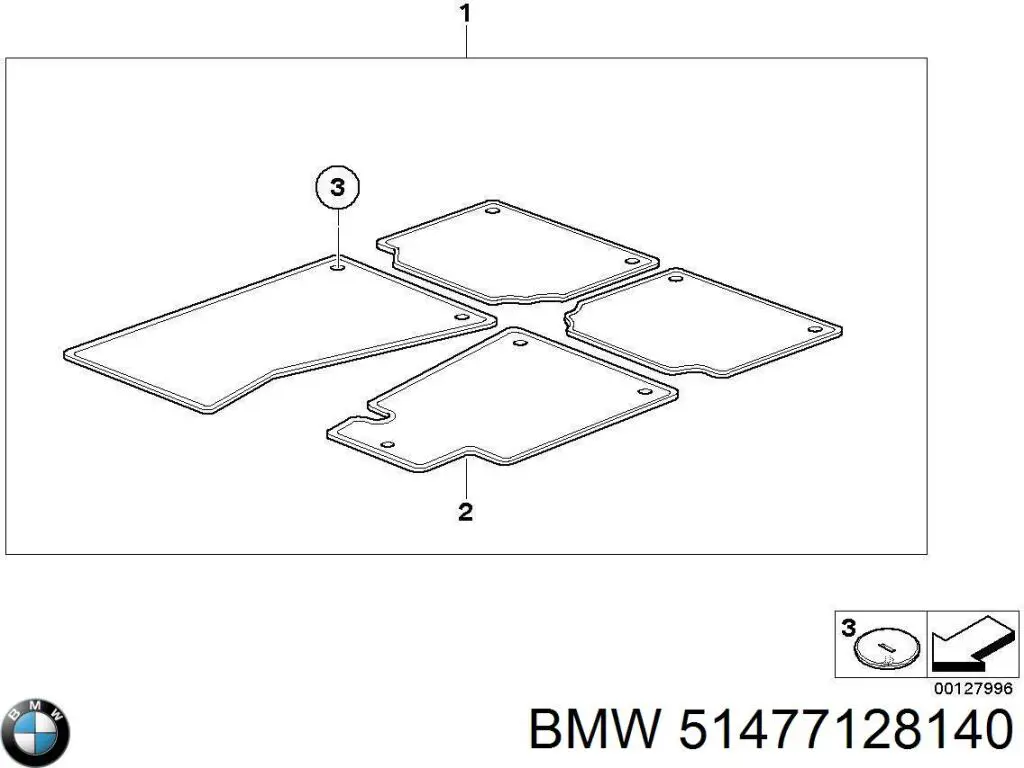 Крепеж ковриков салонных комплект BMW 7149166608 цена, от 2.64 USD