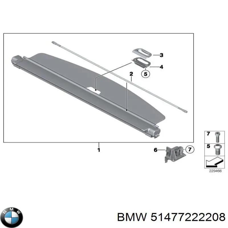 Солнцезащитный экран багажника BMW 51477222208 цена, от 141.08 USD