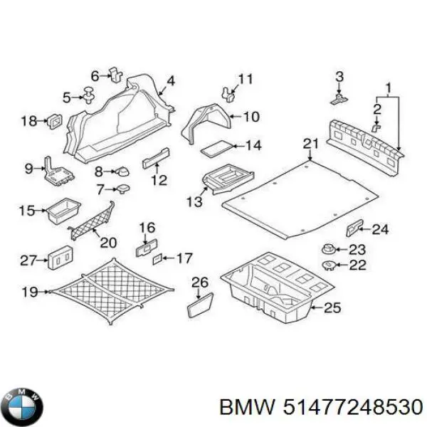 Сетка багажного отсека 7248530 BMW