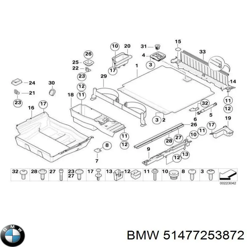 Estore da seção de bagagem para BMW X5 (E70)