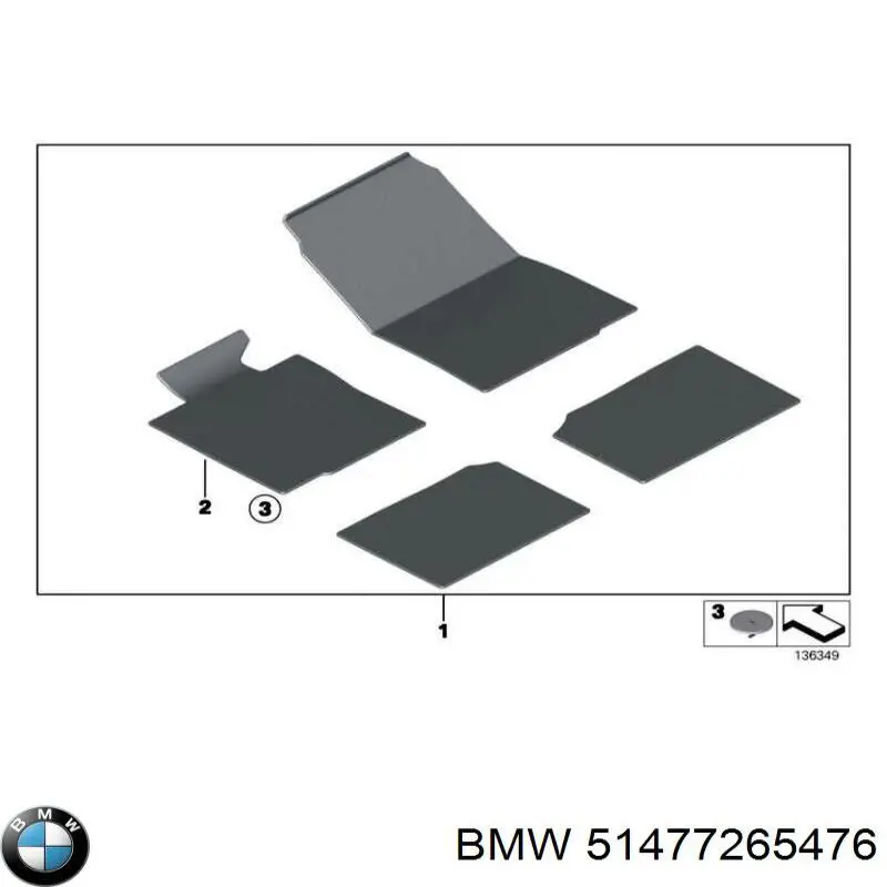 Комплект ковриков BMW 51477139490 цена, от 184.78 USD