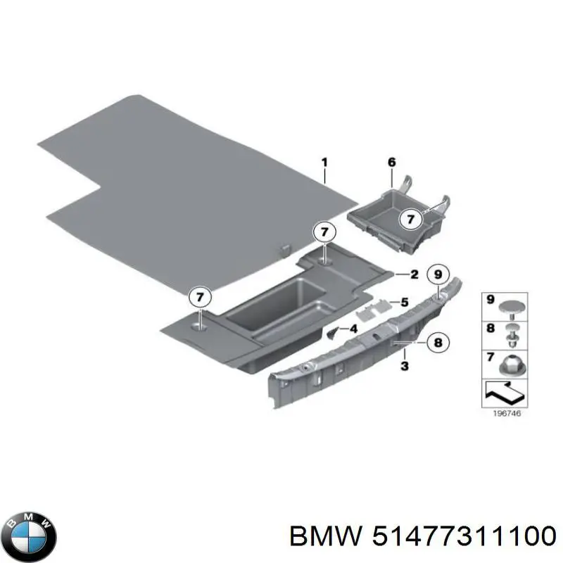 51477311100 BMW Облицовка багажного отсека нижняя